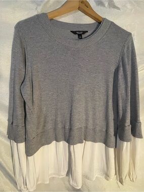 Simply Vera Vera Wang Gray Knit Crewneck Sweater